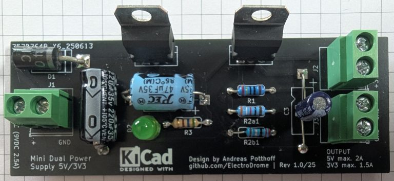 Mini-Dualnetzteil 5 V / 3,3 V – Stückliste / BOM