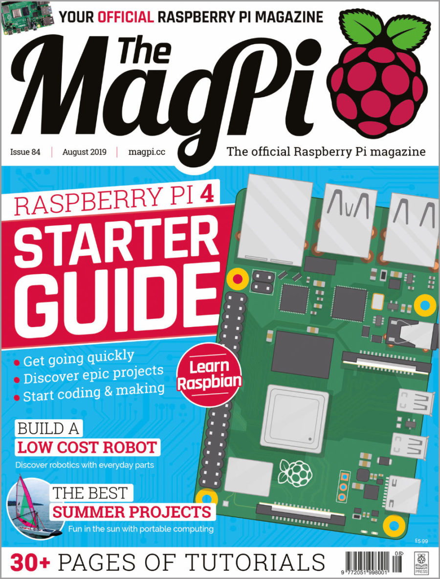 2019-08: The MagPi Magazine #084 (engl.)